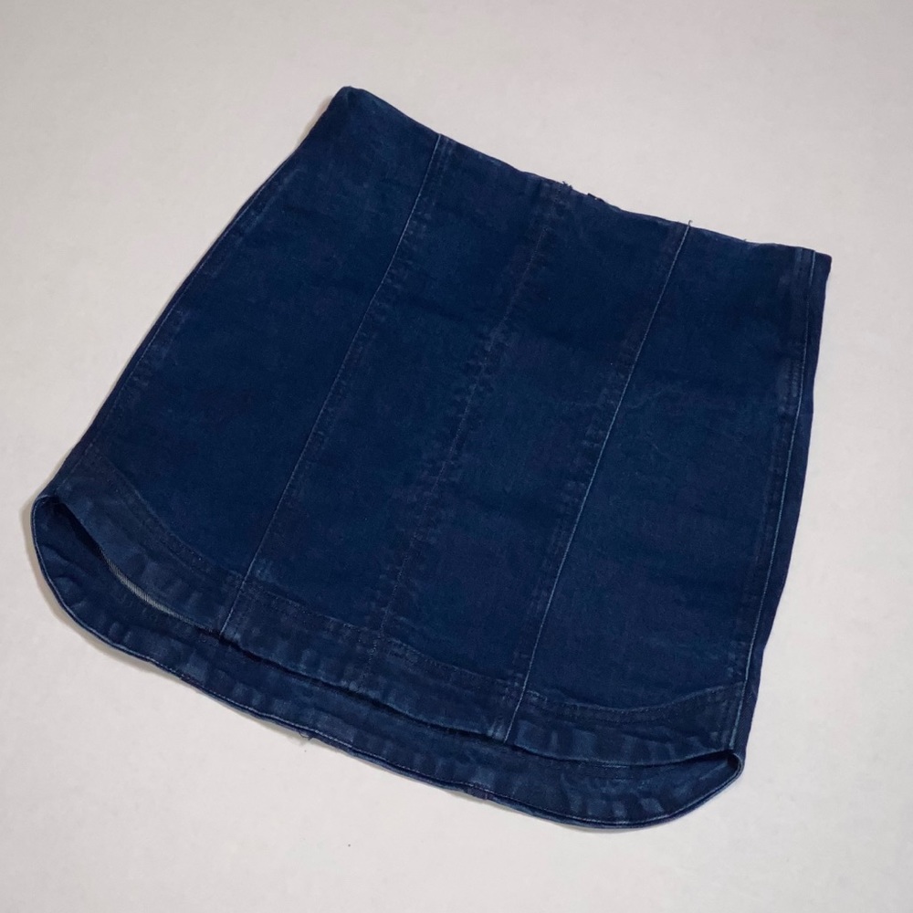 altar’d state blue jean mini skirt